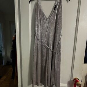 Topshop Shimmering Silver Backless Dress